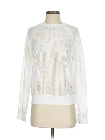 Pre-owned Blanc Noir Long Sleeve Top White Mock Neckline Tops