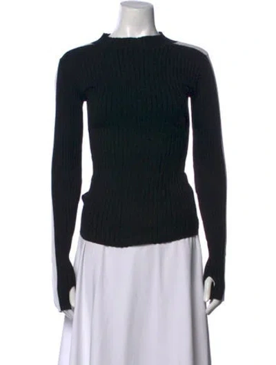 Pre-owned Blanc Noir Mock Neck Sweater In Black