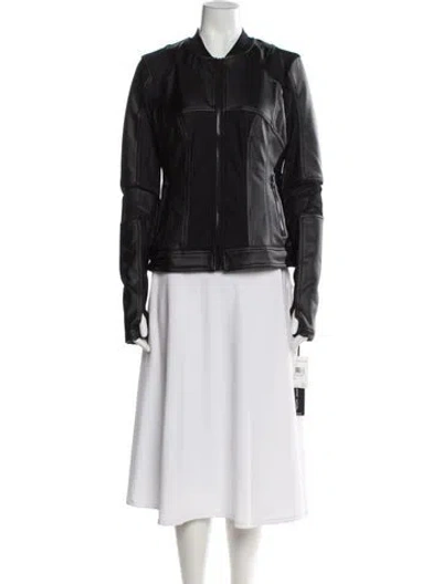 Pre-owned Blanc Noir Nylon Biker Jacket In Black