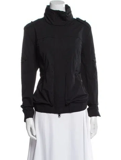 Pre-owned Blanc Noir Nylon Bomber Jacket In Black