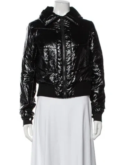 Pre-owned Blanc Noir Nylon Bomber Jacket In Black