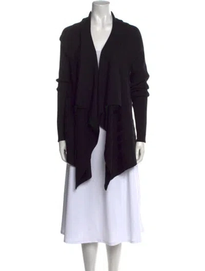 Pre-owned Blanc Noir Open Front Sweater In Black