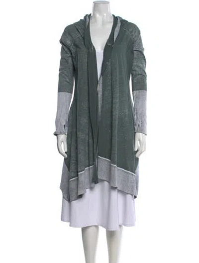 Pre-owned Blanc Noir Open Front Sweater In Green