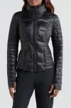 Blanc Noir Packable Water Repellent Down Puffer Jacket In Black