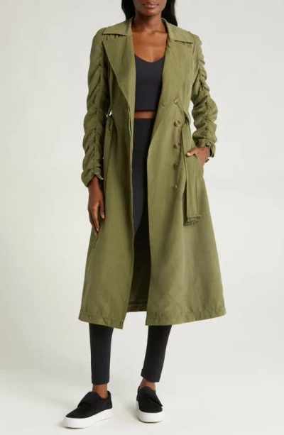 Blanc Noir Penelope Soft Trench Coat In Burnt Olive