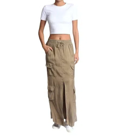 Blanc Noir Phoenix Tencel Cargo Skirt In Burnt Olive In Green