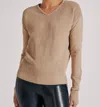 Blanc Noir Portola V Neck Sweater In Irish Cream In Multi