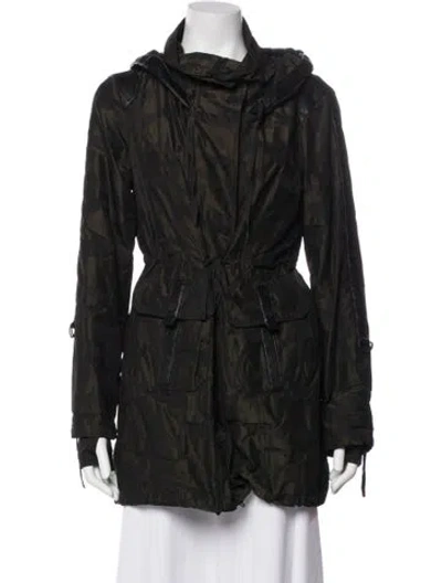 Pre-owned Blanc Noir Printed Coat In Green