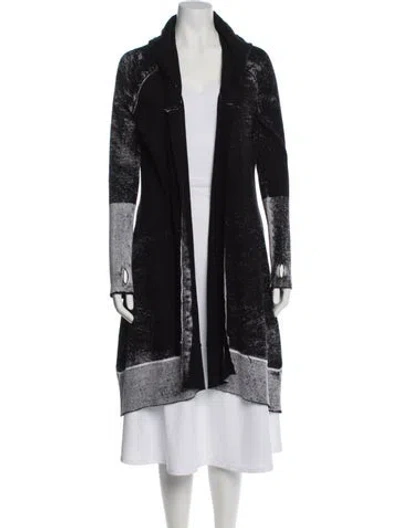 Pre-owned Blanc Noir Printed Cowl Neck Sweater In Black