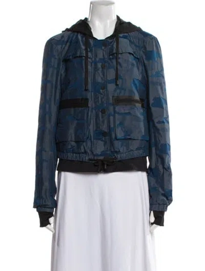 Pre-owned Blanc Noir Printed Denim Jacket In Blue