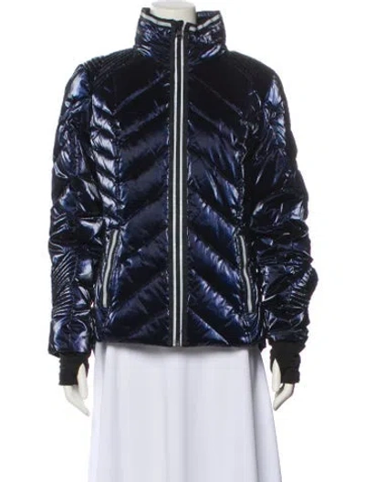 Pre-owned Blanc Noir Printed Down Jacket In Blue