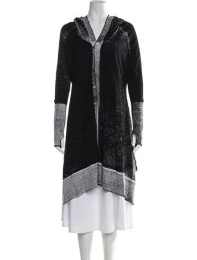 Pre-owned Blanc Noir Printed Open Front Sweater In Black