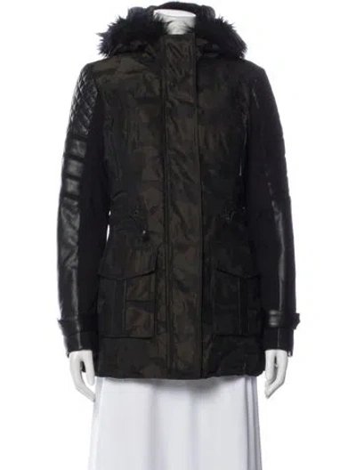 Pre-owned Blanc Noir Printed Parka In Green