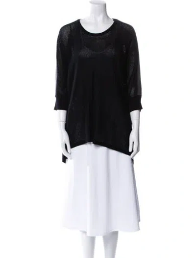 Pre-owned Blanc Noir Scoop Neck Sweater In Black