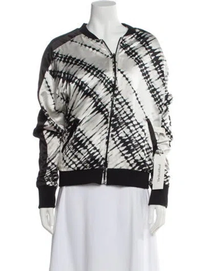 Pre-owned Blanc Noir Silk Printed Jacket In Black
