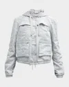 Blanc Noir Anorak Hooded Jacket In Grey In Light Grey Camo