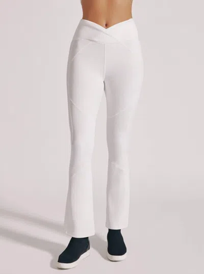 Blanc Noir Solid Bootcut Legging In White