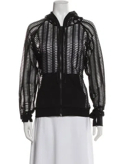 Pre-owned Blanc Noir Striped Bomber Jacket In Black