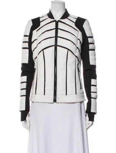 Pre-owned Blanc Noir Striped Down Jacket In Multi