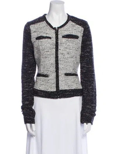 Pre-owned Blanc Noir Tweed Pattern Evening Jacket In Black