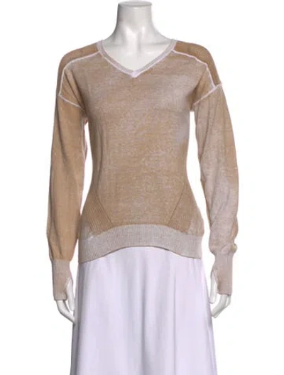 Pre-owned Blanc Noir V-neck Sweater In Neutrals