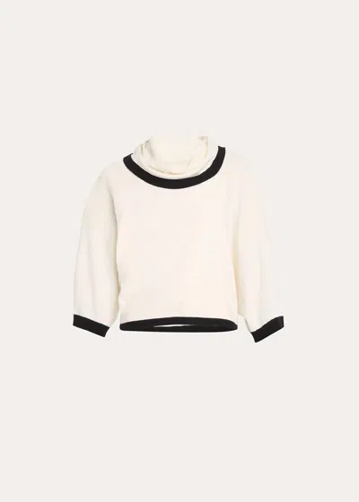 Blanc Noir Women's Portola Cowl Neck Sweater In White Alyssum
