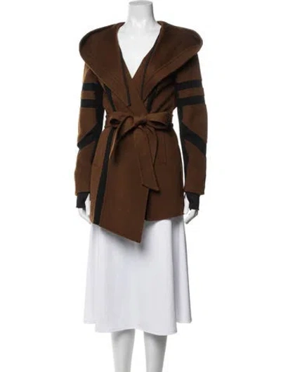 Pre-owned Blanc Noir Wool Coat In Brown