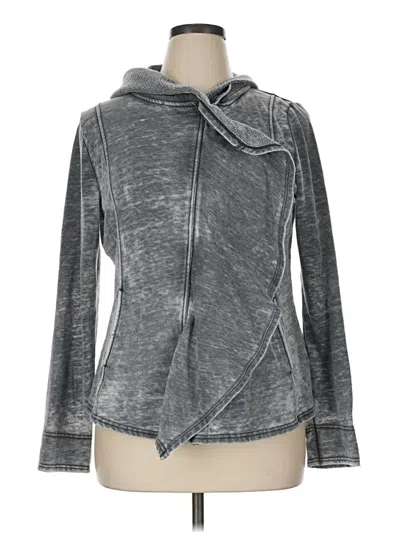 Pre-owned Blanc Noir Zip Up Hoodie In Gray