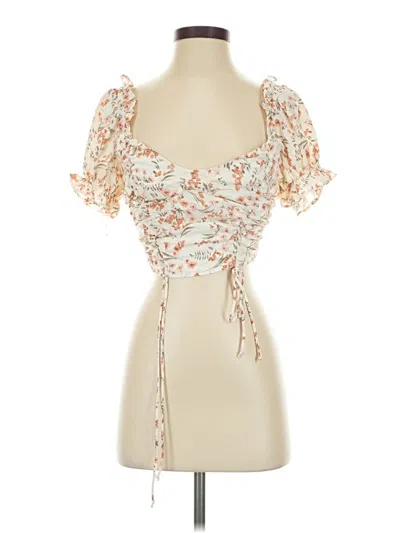 Pre-owned Blanc Short Sleeve Blouse In Ivory
