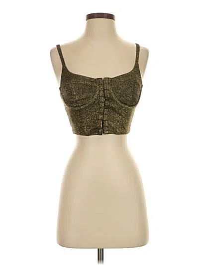 Pre-owned Blanc Tank Top Brown Strapless Neckline Tops