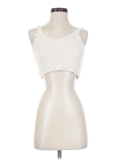 Pre-owned Blanc Tank Top Ivory Strapless Neckline Tops