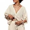 Blanca Camille Rutched Blouse In White In Neutral