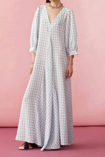 Blanca Fennie Dress In Blue Check In Silver