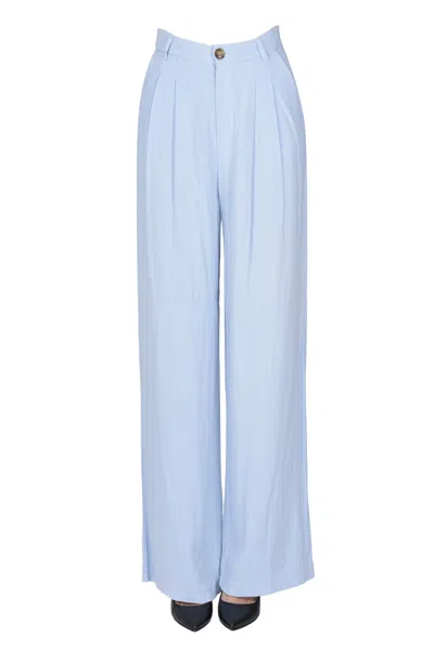 Blanca Linen-blend Trousers In Blue