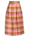Blanca Luz Woman Midi Skirt Fuchsia Size 6 Linen, Nylon In Pink