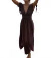 Blanca Shahmaran V-neck Dress In Mouve In Brown