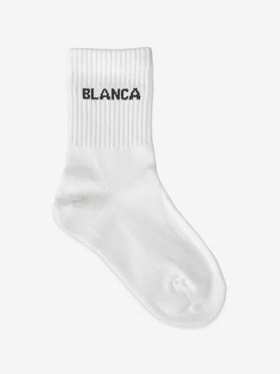 Blanca Sport Kids Logo Socks In White