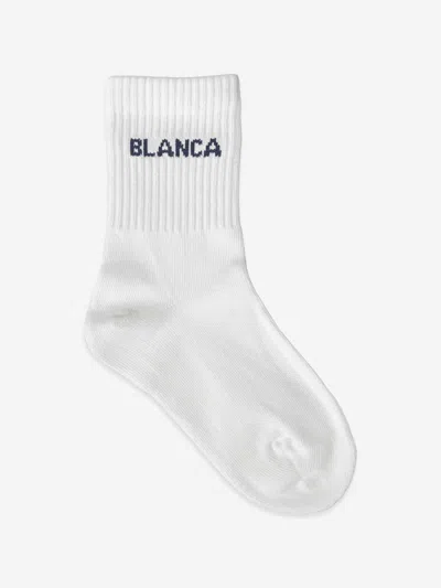 Blanca Sport Kids Logo Socks In White