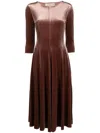 Blanca Vita Adonis Velvet Midi Dress In Pink