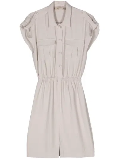 Blanca Vita Afelandra Elasticated-waist Shirtdress In Neutrals