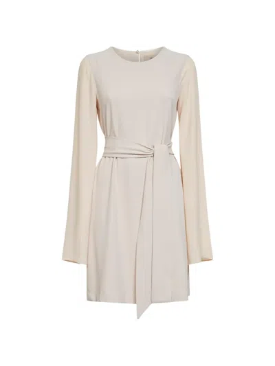 Blanca Vita Cream Agira Short Dress With Georgette Sleeves In White