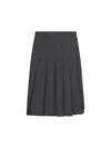 Blanca Vita Anthracite Stretch Canvas Gymbe Pleated Skirt
