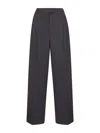 Blanca Vita Anthracite Stretch Canvas Pulsa One-pleat Trousers