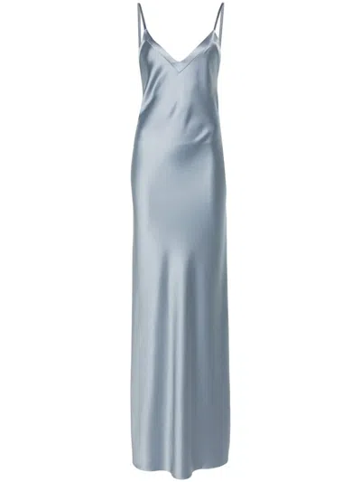 Blanca Vita Arcitium Satin Maxi Dress In Blue