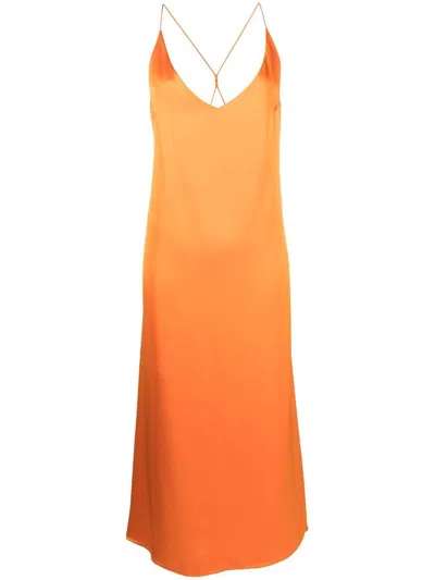 Blanca Vita Arise Maraso Cowl-neck Gown In Orange