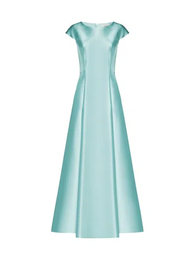 Blanca Vita Arnica Satin Maxi Dress In Blue