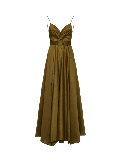 Blanca Vita Avocado Lyocell Blend Long Dress In Brown