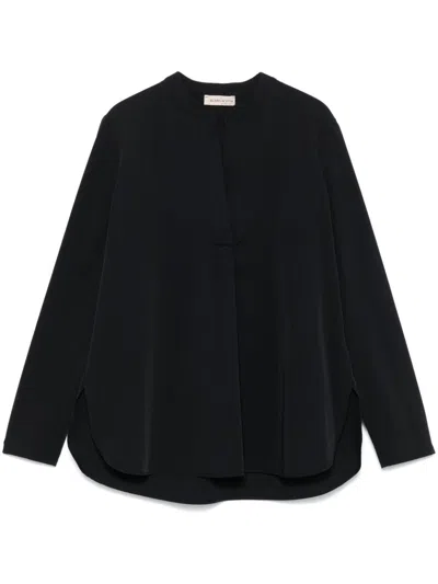Blanca Vita Band-collar Blouse In Black