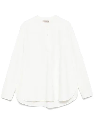Blanca Vita Band-collar Blouse In White