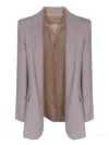 Blanca Vita Beige Fluid Shawl Jacket In Beige